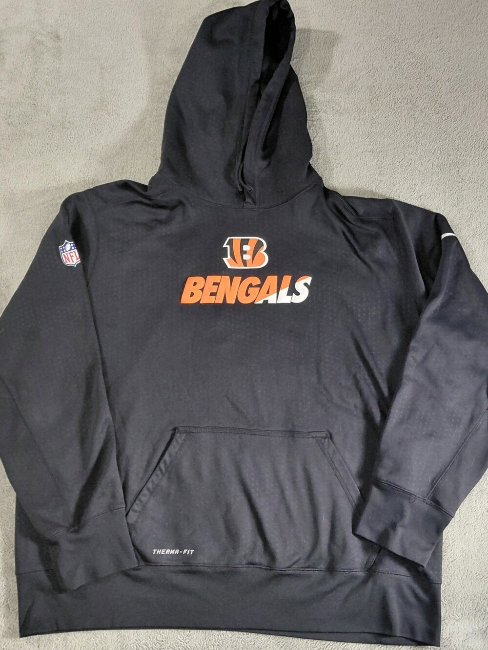 Nike Black & Orange Bengals Crewneck Hoodie